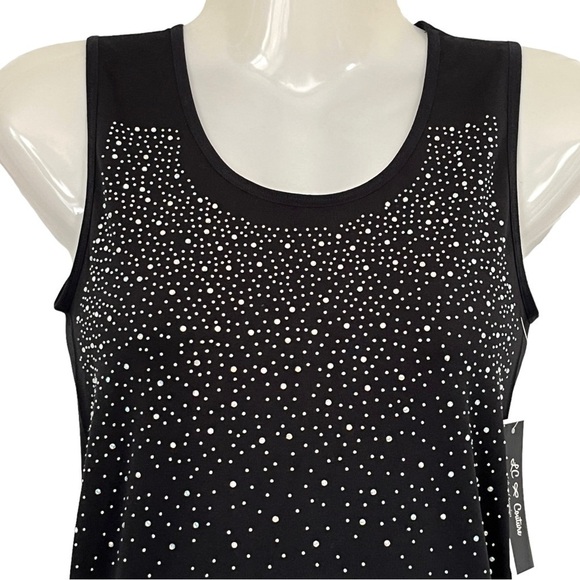 NWT LC Couture Black Fitted Tank Top with Rhinestones Whimsigoth Size S / M - Picture 3 of 10